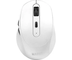 Marvo Pelė WM106W WH pelė, 1600DPI, Bluetooth a 2,4GHz, optinė, 6 klasė, bevielė, balta, įmontuota baterija, biuro, tyli, DUA
