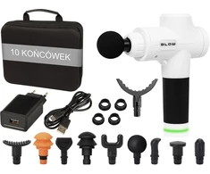 Masažo pistoletas BLOW Wave 4000 Baltas + 10 antgalių + dėklas