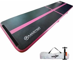 Pripučiamas gimnastikos kilimėlis Master AirTrack MASTER 400 x 100 x 10 cm juodai rožinis
