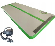 Pripučiamas gimnastikos kilimėlis Master AirTrack MASTER 400 x 150 x 20 cm pilkai žalias
