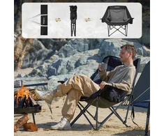 Master Kempingo sulankstoma šildoma kėdė KING CAMP Canna C10 (MAS-KC2591-juodas-pilkas)