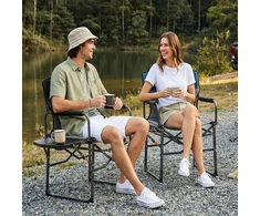 Master Krzesło Turistinė stovyklavietės kėdė su porankiais KING CAMP ASH C10 pilka (MAS-KC2644-juodas-pilkas)
