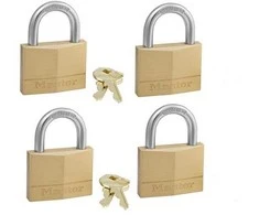 Master Lock MasterLock rinkinys 4x žalvarinė pakabinama spynelė 50mm - HS/25mm - 6mm - vienam raktui - 150EURQNOP