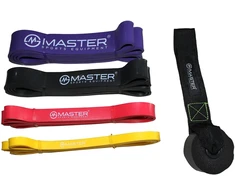 Master Rinkinys 4 treniruotės gumos juostos Latex Power Bands 2-55 kg (8592833012876)