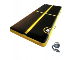 Master Gimnastikos takas Airtrack pripučiamas 400x150x20 cm kilimėlis (MAS-B869-juodas-yellow)