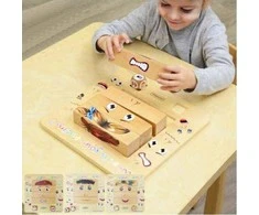 Medinė Montessori lenta Emocijų pažinimo žaidimas MASTERKIDZ