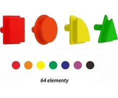 Masterkidz Žaislinis Geometrinių figūrų formos kaiščių rinkinys, 64 vnt