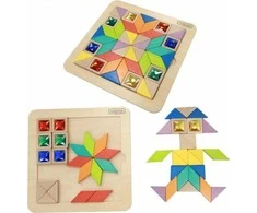 Masterkidz „MasterKid Mosaic“ galvosūkio mokymosi spalvos ir formos Tangram Montessori