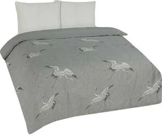 Matex Patalynė flanelowa 160x200 F-75A-1 żurawie balta pilka