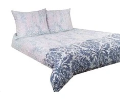Patalynės komplektas Matex Patalynė satynowa 160x200 01A Premium pudrowa rožinė balta pilka tamsiai mėlyna