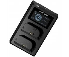 Mathorn MBC-D200 USB-C dviejų kanalų įkroviklis, skirtas „Canon LP-E6“