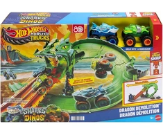 Mattel Žaisliniai Hot Wheels Monster Trucks dinozaurų ir ryklių rinkinys