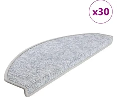 Laiptų kilimėliai, 30 vnt., 65x24x4 cm, šviesiai pilki, pusapvaliai, dideli