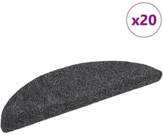 Laiptų kilimėliai, lipnūs, 20 vnt., 56x17x3 cm, tamsiai pilki, pusapvaliai