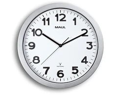 Maul Wall, Quartz clock, Circle, Sidabrinis, Baltas, Plastic, AA (9053595)