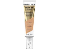 "Max Factor Miracle Pure" odą puoselėjantis makiažo pagrindas "24h Hydration Spf30 45-Warm Almond" 30ml