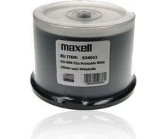 CD-R Diskas - MAXELL 700MB 52x 80min 50vnt Spindulys Spausdinimui