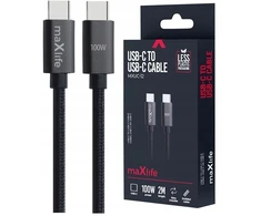 Maxlife MXUC-12 laidas USB-C – USB-C 2,0 m 100W juodas