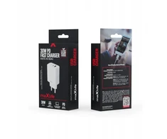 Maxlife MXTC-10-30AC PD QC įkroviklis 1x USB-C 1x USB 30W baltos spalvos