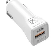 Maxximus ŁAD. SAM. MX KAPPA 18W PD+QC, USB-A+C + KABELIS C/C 20W PD, baltos spalvos/Baltas