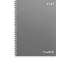 Mayland-Burde A5 kalendarz tygodniowy format vertikalus tamsiai pilka PP-plast 2026