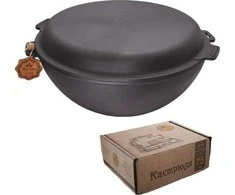 Maysternya Ketaus KAZANAS WOK 8L su ketaus dangčiu keptuvė | T405CP