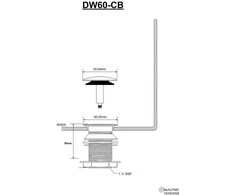 „McAlpine Glasgow“ 5/4 colio didelis chromuotas sifono dangtis (DWU60-CB)