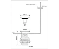 McAlpine Glasgow 5 / 4 "didelis chromas automatiškai spustelėjęs kamštis (CW60- CB)