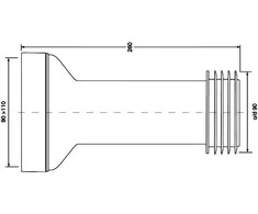 McAlpine Kanalizacijos jungtis, 260mm ilgio, tiesus (WC- CON2B)