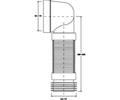 McAlpine Kelio WC L = 270-540mm harmonija (WC-CON8F)