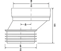 McAlpine Mini-trečiadienis WC jungtis su 40mm HC38 ofsetine