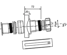 McAlpine Universalus mechaninis laidas, skirtas kanalizacijos sistemoms 110 / 50mm (BOSSCONN110- 50- GR)