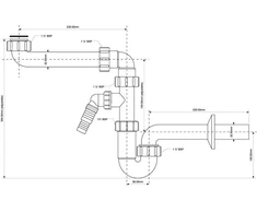 „McAlpine“ vamzdžio sifonas 5/4" DN32 su prailginimu, baltas (HC4PF-32SPSW)