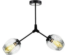 Mdeco pakabinamas šviestuvas Modernistinis lubinis LAMPAS ELM1962/2 Juodas-TR MDECO stiklo šviestuvas reguliuojamas chemija juodas skaidrus