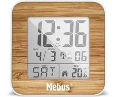 Mebus 27247 Baltas/Wood Look Radijo žadintuvas skaitmeninis