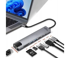 Media-Tech MEDIA-TECH HUB USB 8 IN 1 GIGA LAN HUB MT5046