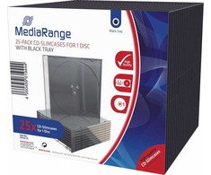 MediaRange CD ploni dėklai 1 diskui su juodu įdėklu, 25 vnt.