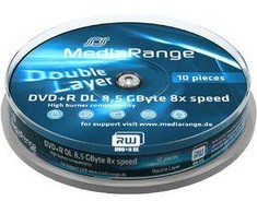 MediaRange DVD + R DL 8,5 GB 8x 10 vienetų (MR466)