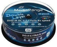 „MediaRange“ DVD + R DL 8,5 GB 8x25 vnt (MR474)