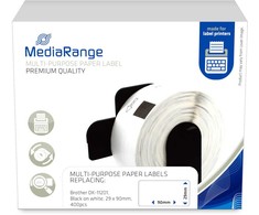 MediaRange ge taśma drukarska 29x90mm juoda/balta Brother DK-11201 400szt.