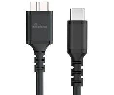 MediaRange Micro-B į USB-C USB 3.0 įkrovimo laidas 0,5 m juoda