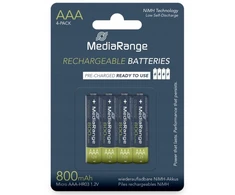 „MediaRange MEDIARANGE“ AAA baterijos, NiMH, 800mAh, lizdinė pakuotė, 4 vnt.