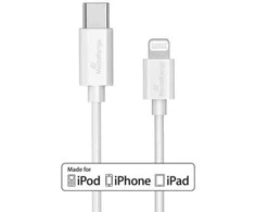 Kabelis USB MediaRange USB-C - Lightning 1 m Baltas (MRCS215)