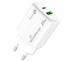 Įkroviklis MediaRange GaN 1 USB-A 1 USB-C 25W (MRMA112-2)