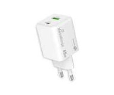Įkroviklis MediaRange kroviklis GaN Szybkie ładowanie 1x USB-A 1x USB-C 45W (MRMA113-2)