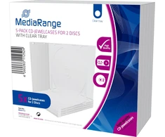 MediaRange Pudełko na płyty CD na 2 płyty 10.4mm permatomas tacka 5pcs