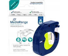 MediaRange Taśma do drukarek. komp. Dymo 12mmx4m laminowany juoda/balta