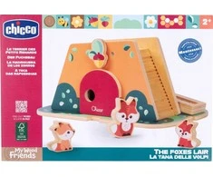 Chicco Medinė lapės slėptuvė su medinėmis figūrėlėmis MANO MEDINIAI DRAUGAI