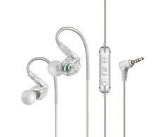 MEE garso ausinės MEE Audio M6-R3 Sportinės į ausis įdedamos ausinės su nuotolinio valdymo pulteliu, IPX5 - Clear