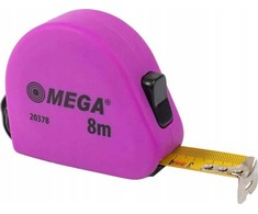 Mega Miara Matavimo juosta ritinėlyje, 8 m / 25 mm, 2 kamšteliai, PVC, minkšta
